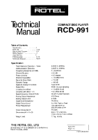Rotel RCD-991 - Technical manual 